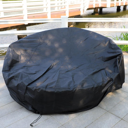 Polyrattan Sonneninsel Ø 180 cm, Farbe Grau/Grau inkl. Regenplane